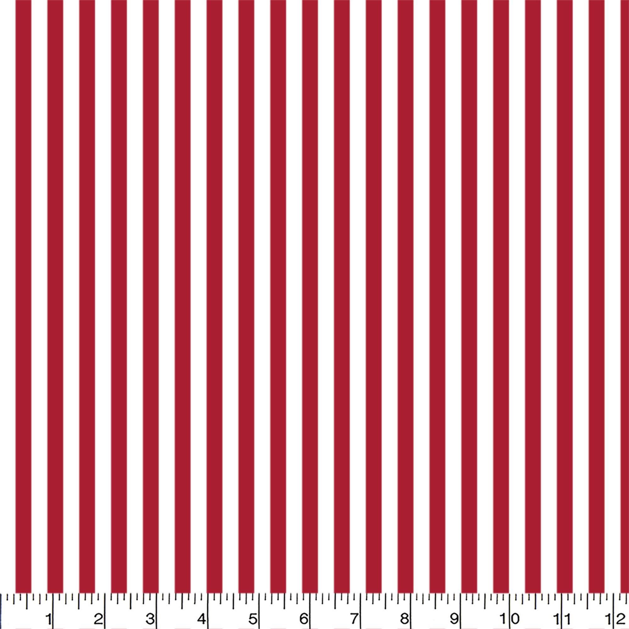 Eugene Textiles Crimson Striped Cotton Fabric
